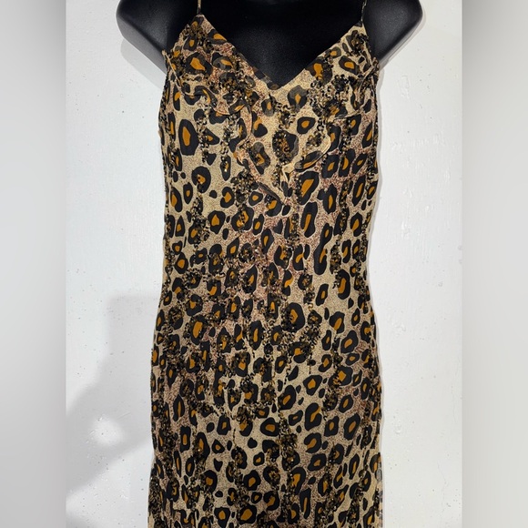 Vintage Sean Collection 100% Silk Leopard Print Maxi Dress – Size M - Picture 11 of 13